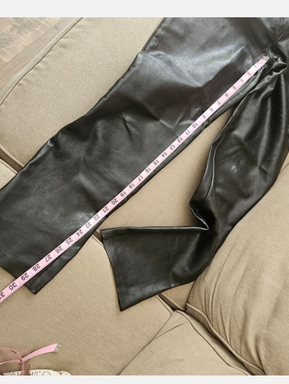 Aritzia Wilfred Melina Pants Black Faux Leather Straight Leg Pleather - Picture 16 of 16